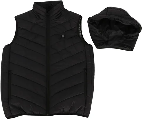 Miniatura 7 de Chaleco térmico con capucha de talla grande para hombres y mujeres, sudadera con capucha de calentamiento de invierno con gorro desmontable