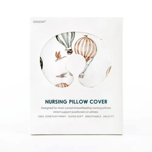 Miniatura 7 de GRSSDER Funda de Almohada de Lactancia Elástica Minky Removible Fundas de Lactancia para Almohadas de Lactancia Materna, Forro Ultra Suave y Cómodo