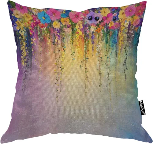 Miniatura 7 de Moslion Fundas de almohada de hojas de arce, funda de almohada de otoño con hojas de arce, 18 x 18 pulgadas, lona de algodón y lino, funda