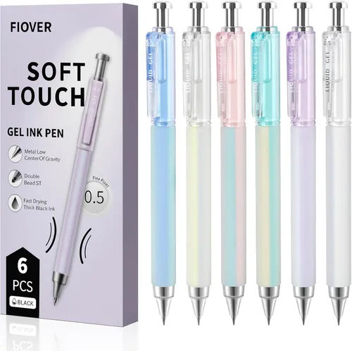 Miniatura 7 de FIOVER 10 repuestos de bolígrafo de tinta de gel reemplazables de tinta negra, punta fina de 0.020 in, escritura suave para suministros escolares