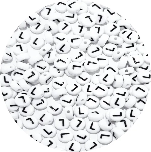 Miniatura 44 de Cuentas cuadradas de letras acrílicas de 0.236 x 0.236 pulgadas, cuentas A del alfabeto para pulseras, joyería, llavero DIY, 100