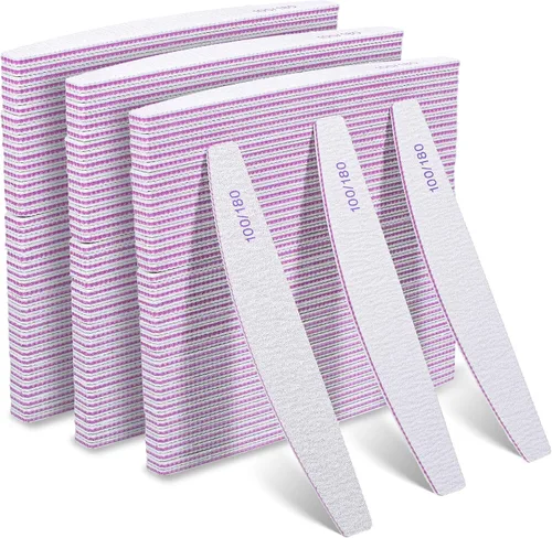 150 limas de uñas 100/180 para uñas de los pies, grano 100/180, limas de uñas y pulidores, herramienta de manicura de doble cara para uñas