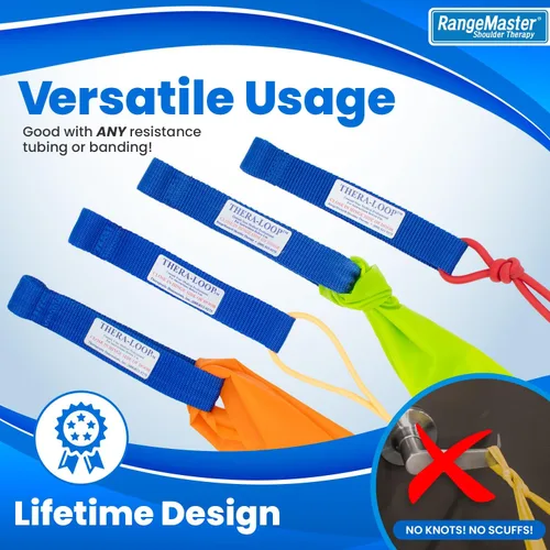 Miniatura 4 de RangeMaster Anclajes de puerta TheraLoop │ Antideslizante │ Complementa bandas o tubos de ejercicio │ Ideal para hacer ejercicio o fortalecer Azul