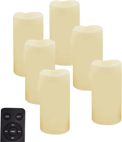 Miniatura 16 de CANDLE CHOICE Velas LED sin flama, impermeables, de pilas, para exteriores, con control remoto y temporizador, luz blanca parpadeante de resina