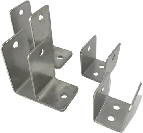 Miniatura 2 de Harris Hardware TP15059 Paquete de paneles de acero estampado para paneles de 1 pulgada, 2 soportes de una oreja, soportes en U de 2 pulgadas