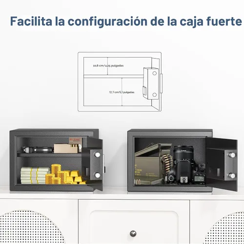 Miniatura 4 de Locksworth Caja de seguridad para el hogar, caja de seguridad de 0.6 pies cúbicos, caja de seguridad digital para dinero, joyas, documentos y armas