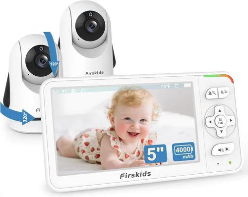 Miniatura 8 de Monitor de bebé, monitor de bebé de video de 5 pulgadas con cámara y audio, batería de 32 horas, sin WiFi, comunicación bidireccional, sensor
