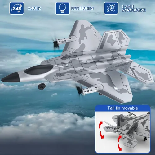 Miniatura 8 de Avión RC de 4 Canales con Control Remoto - Avión RC F-22 para Adultos Principiantes con Sistema de Estabilización Xpilot y Acrobático, Dos