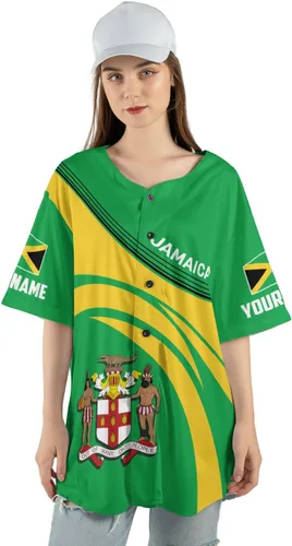 Miniatura 6 de Camiseta de béisbol de Jamaica con nombre personalizado, camiseta jamaicana personalizada, uniforme de orgullo de Jamaica, unisex, S-5XL
