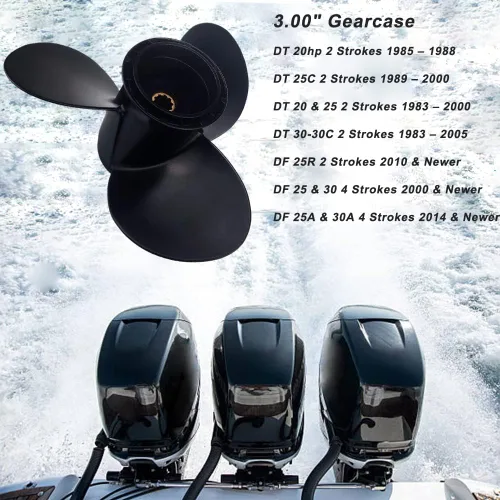 Boatman Hélice 10 1/4x9 10 1/4x10 10 1/4x11 10 1/4x12 10 1/4x13 10 1/4x14 10 1/4x15 compatible con motor fueraborda Suzuki DT20 DT25 DF25 DT30