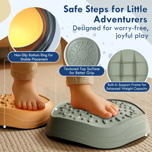 Miniatura 2 de Lehoo Castle Stepping Stones for Kids, Non-Slip Toddler Stepping Stones, Indoor & Outdoor Sensory Toys for Toddlers 1-3, Balance Board Obstacle