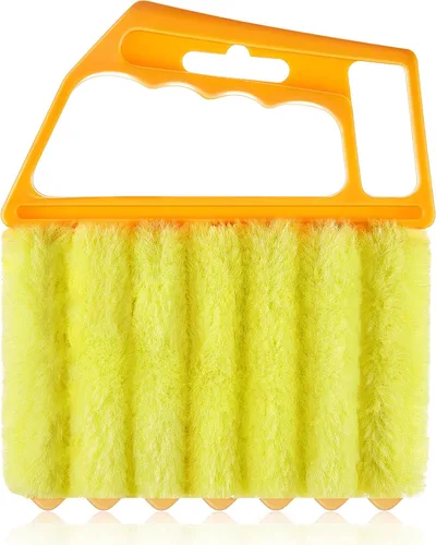 Miniatura 12 de Geiserailie Limpiador veneciano para ventana, 2 piezas, herramienta lavable con 7 dedos, limpiador de polvo y persiana de ventilación de aire, Azul