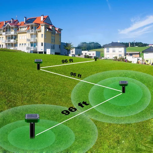 Miniatura 4 de Tirgo Repelente de topos con energía solar para césped, repelente de serpientes para patio, trampa repelente de troncos de marmota, ultrasónico