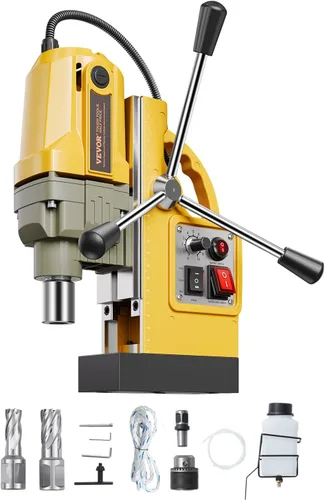Miniatura 12 de VEVOR Taladro magnético, motor de 1400 W de diámetro de taladrado de 1.6 pulgadas, prensa eléctrica portátil de 2810 lbf, velocidad sin carga de 800