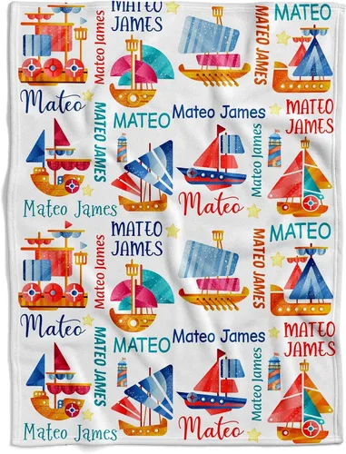 Miniatura 29 de Manta de bebé náutica personalizada, manta de bebé de vida oceánica, manta de bebé océano, manta de bebé con tema oceánico, manta de bebé con Sueños