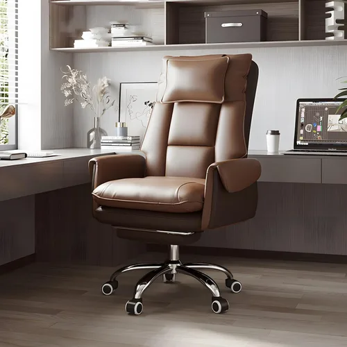 Miniatura 9 de Ergonomic High-Back Executive Office Chair with Footrest,Adjustable Lumbar Support & 360° Swivel,Heavy-Duty Metal Base PU Leather Desk Chair for