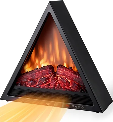 AIRMATE Calentador eléctrico de chimenea de 22 pulgadas, 1500 W, temporizador de 24 horas, luz LED ajustable y colores de llama, protección remota