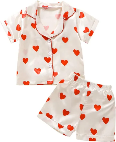 Miniatura 44 de Conjunto de pijama de manga larga con botones para niña pequeña, conjunto de ropa de dormir