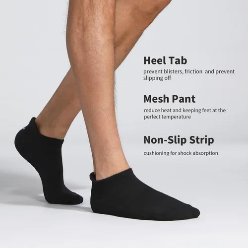 Miniatura 2 de Lapulas Calcetines deportivos para correr, de corte bajo, acolchados antiampollas, calcetines deportivos para hombres y mujeres, 6 pares