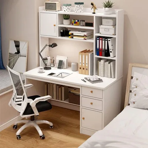 Miniatura 9 de Escritorio de escritura para niños, escritorio de oficina de madera contemporáneo, mesa de estudio resistente para oficina en casa, mesa de trabajo