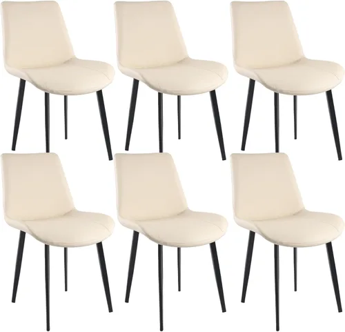 Miniatura 14 de Sillas de Comedor, Sillas de Comedor Modernas de Cuero PU, Sillas de Comedor con Patas de Metal Resistentes, Sillas de Cocina con Asiento Tapizado