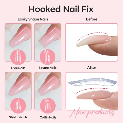 Miniatura 8 de Modelones Poly Gel Nail Kit 30 Colors with 8 W Nail Lamp Pink Yellow Golden Nude Nail Forms Slip Solution Builder Thickening Manicure Tools Polygel