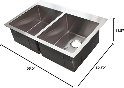 Miniatura 8 de Franke - Fregadero de cocina Vector de 25 pulgadas. De montaje dual, una sola batea, 1 agujero y 9 pulgadas de profundidad con sistema