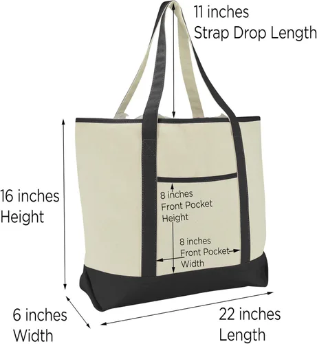 Miniatura 7 de Bolsa de mano de lujo con parte superior abierta de 22 pulgadas con bolsillo exterior Negro