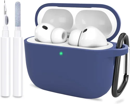 Miniatura 34 de Compatible con AirPods Pro 3, funda protectora de silicona suave con kit de limpieza de llavero para mujeres y hombres para Apple AirPods Pro de 3ª