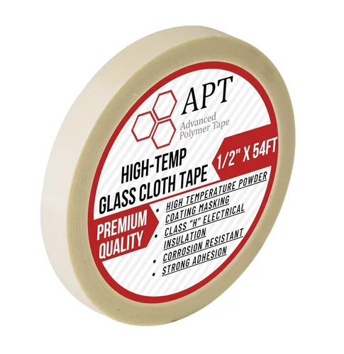 Cinta eléctrica de paño de vidrio APT, cinta adhesiva de alta temperatura, 260°C. Cinta resistente al calor blanca listada por UL. Ideal para uso