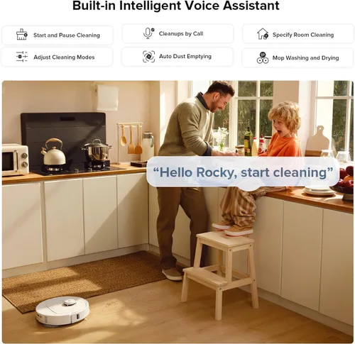 Miniatura 9 de roborock S8 MaxV Ultra con sistema de recarga y drenaje, aspiradora y trapeador robot, verifique el espacio de instalación primero, diseño FlexiArm