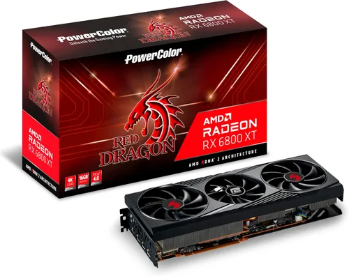 PowerColor Red Devil AMD Radeon RX 6800 XT - Tarjeta gráfica para juegos con memoria GDDR6 de 16 GB, alimentado por AMD RDNA 2, Raytracing, PCI