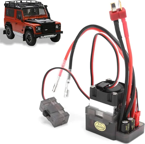 Miniatura 8 de RC cepillado ESC, 320A bidireccional con ventilador de refrigeración de freno, ESC cepillado bidireccional para coches RC barcos, modelos vehículos