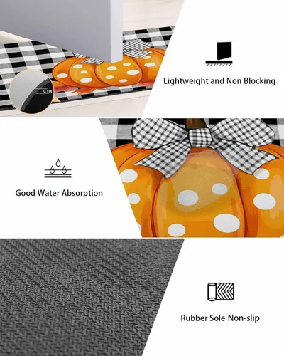Miniatura 3 de Tapete de baño para bañera, antideslizante, de secado rápido y absorbente, de tierra de diatomeas, para cocina, tapete de Acción de Gracias, otoño