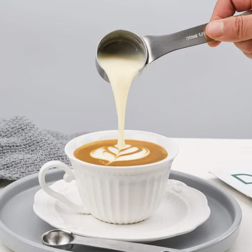Miniatura 7 de Juego de 7 tazas medidoras de acero inoxidable 18/8 con 1/8, 1/4, 1/3, 1/2, 2/3, 3/4 y 1 taza para cocina y hornear, juego de tazas métricas (C)