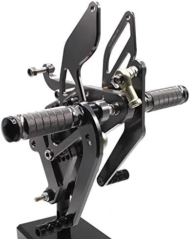 Miniatura 4 de Krace Juego de estriberas delanteras para motocicleta, reposapiés, pedales de cambio de freno, totalmente ajustables, apto para Yamaha YZF R6