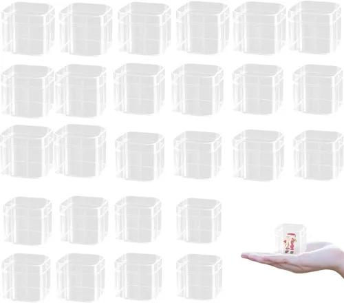 Miniatura 14 de KissYou Caja de acrílico para caramelos, cajas de exhibición transparentes con tapa de plástico pequeño, cubo cuadrado de plástico, caja