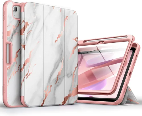 Miniatura 8 de SURITCH para iPad de 10.ª generación, funda de 10.9 pulgadas 2022, protector de pantalla integrado, soporte para Apple Pencil, imán, funda