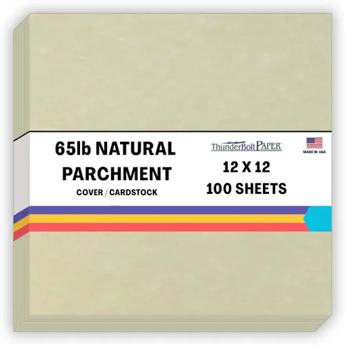 Miniatura 33 de 25 hojas de papel de cubierta de pergamino natural de 65 libras de 8.5 x 11 pulgadas, hojas de colores con peso de cartulina de 8.5 x 11 pulgadas