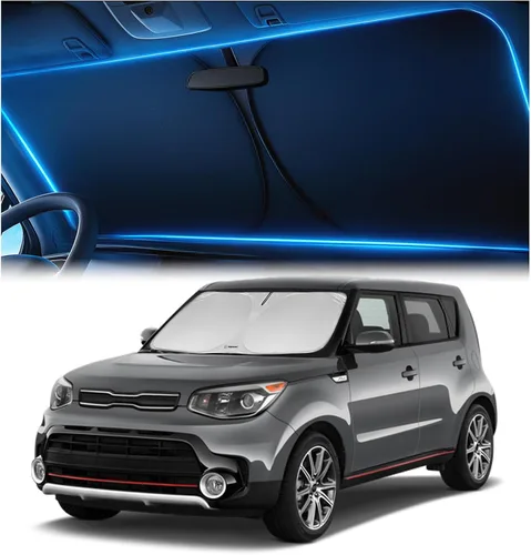 Miniatura 9 de Parasol para parabrisas para Honda Civic 2022 2023 2024 2025 2026 – Tecnología innovadora sin paso de luz, recorte para espejo, bloquea el 99%