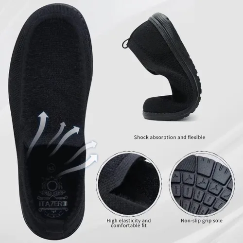 Miniatura 3 de 1TAZERO Mocasines sin cordones para hombre con plantillas de soporte de arco, zapatos casuales para hombre para fascitis plantar