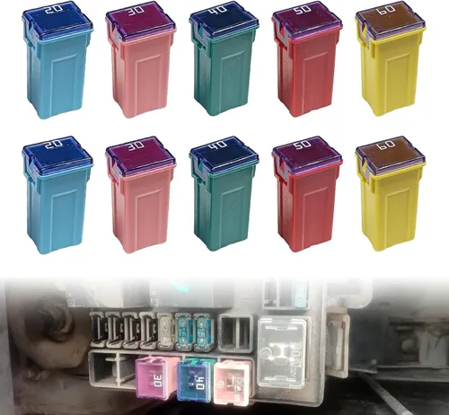 Miniatura 8 de Pleoos Juego de 10 fusibles Jcase, surtido mini de fusibles Jcase de bajo perfil para camiones, coches y SUV