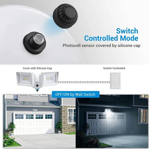 Miniatura 4 de DEWENWILS Luz de inundación LED de 5400LM del anochecer al amanecer al aire libre, 62W 5000K luz de seguridad LED con fotocélula IP65, impermeable