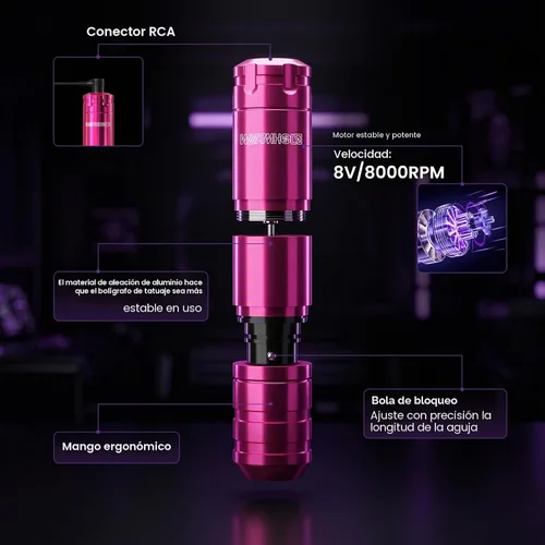 Miniatura 3 de Wormhole Tattoo Kit para principiantes Kit completo de máquina de tatuaje rotativa con 11 piezas de tinta de tatuaje, 10 agujas de cartucho, fuente