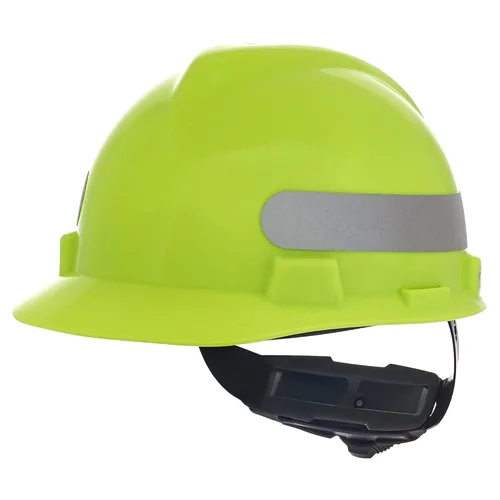 Miniatura 13 de MSA 477484 V-Gard - Casco de seguridad, con suspensión de trinquete Fas-Trac III, carcasa de polietileno, protección anti-impacto superior, correas