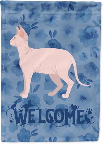 Miniatura 38 de Caroline's Treasures CK4813CHF - Bandera de bienvenida con gato abisinio azul, manga grande, para porche, para colgar en la pared, poliéster