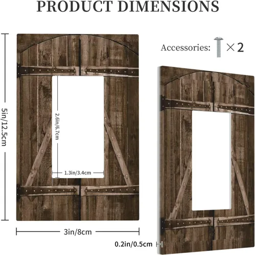 Miniatura 448 de Placa Decorativa de Pared de Granja Rústica con Cuerno de Madera para Puerta de Granero 1 Banda Duplex Cubiertas de Toma Eléctrica Soltera