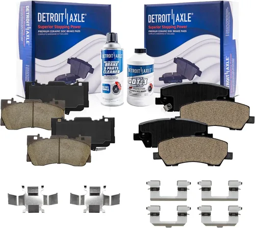 Miniatura 54 de Detroit Axle - Kit de freno delantero para Dodge Ram 1500 Durango Dakota Chrysler Aspen Dakota Driver Side Disco Freno Pinza de freno de cerámica
