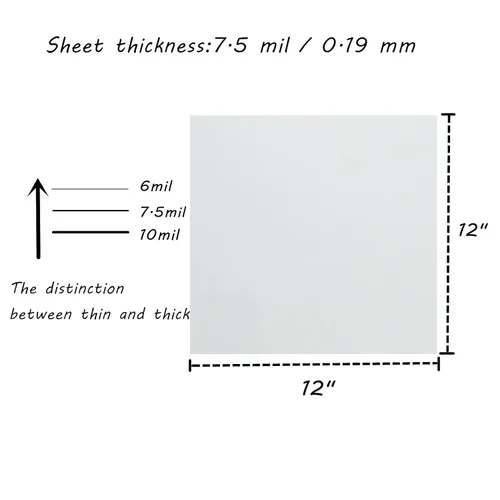 Miniatura 3 de BANLTRE 12 hojas de lámina de Mylar de 7.5 mil, 12 x 12 pulgadas, lámina de PET translúcida lechosa en blanco para hacer plantillas para máquinas