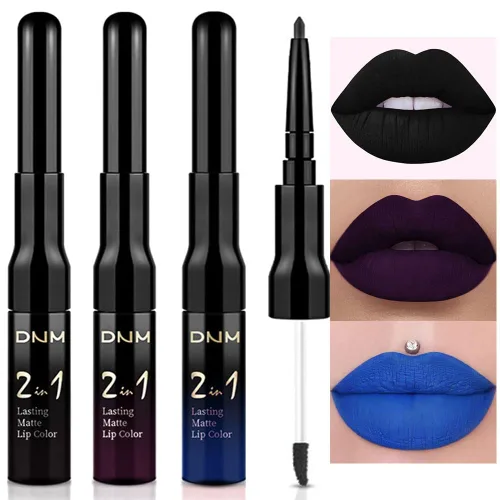 Miniatura 19 de evpct 3 Piezas Delineador de Labios Mate Ciruela Oscuro Morado Rosa Rojo Oscuro y Juegos de Lápiz Labial Líquido para Mujeres de Larga Duración